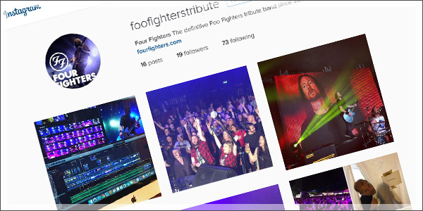 Foo Fighters tribute band Instagram