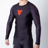 Long Sleeve Rash Guard Fighter - black/red, RSG-PRO-LS-01